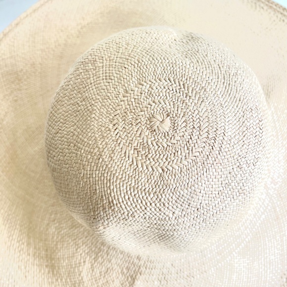 CUYANA Oversized Wide Brimmed Straw Hat in Natural with Black Band - 59 main image 12